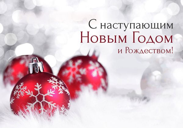 Коллектив нашей Компании спешит поздравить всех вас с наступающим Новым годом и Рождеством!